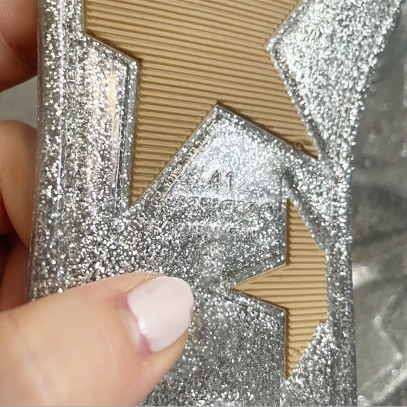 Jimmy Choo Silver Glitter Lance Jelly Shoe Sandal Size EU 41 - Picture 8 of 9